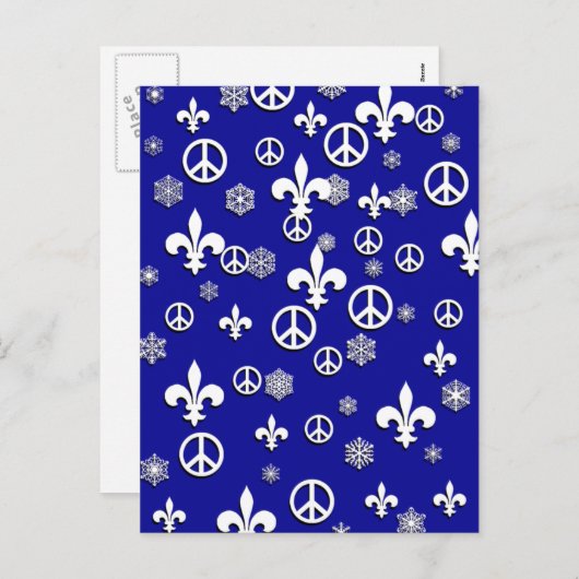 Peace and Fleur de Lis-Kaarten Feestdagenkaart (Voorkant / Achterkant)