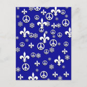 Peace and Fleur de Lis-Kaarten Feestdagenkaart (Voorkant)