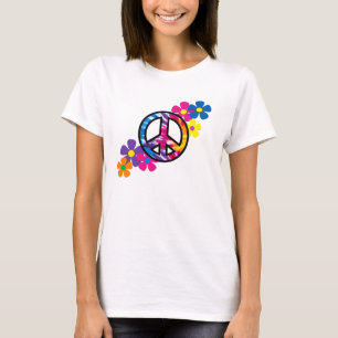 Peace and Flowers 60s Hippie T-shirt