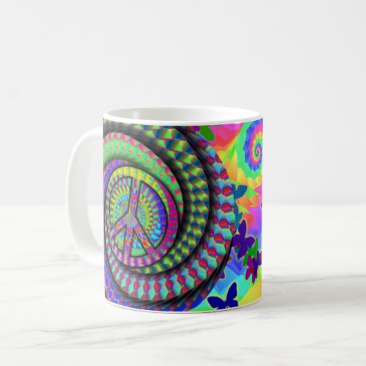 Peace and Flutterby Coffee Cup Koffiemok (Voorkant links)