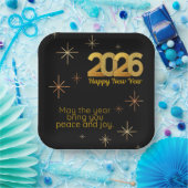 Peace and Joy 2026 Paper Plate Papieren Bordje (Feest)