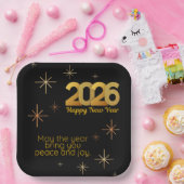 Peace and Joy 2026 Paper Plate Papieren Bordje (Feest)