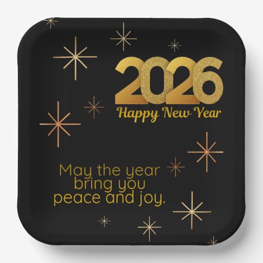 Peace and Joy 2026 Paper Plate Papieren Bordje (Voorkant)