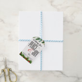 Peace and Joy Black White Red Berries kerstcadeau Cadeaulabel (Met Touw)