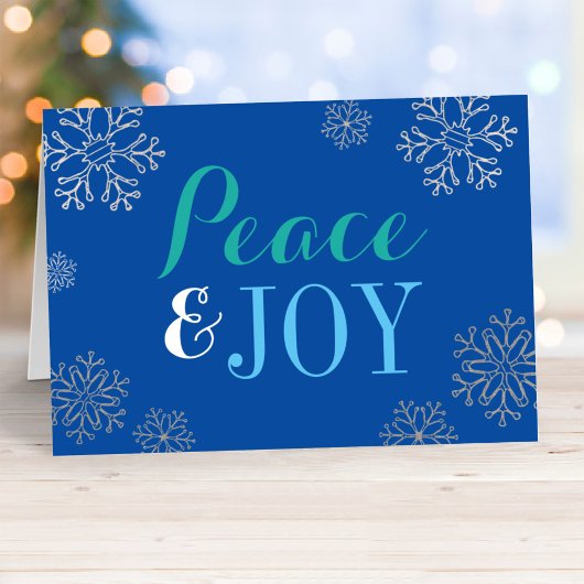 Peace and Joy Blue Corporate Business Holiday Kaar Feestdagen Kaart