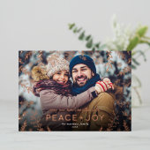 Peace and Joy Botanical Overlay Folie Feestdagenkaart (Staand Voorkant)