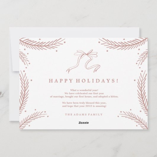 Peace and Joy Gold Feathers-kerstfeestkaart Feestdagenkaart (Achterkant)