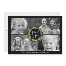Peace and Joy-kerstfotokaart - stijl2