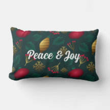 Peace and Joy-kerstlumbar Pillow