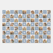 Peace and Joy Light Blue Holiday Photo Collage Inpakpapier Vel (Voorkant)