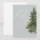 Peace and Joy Modern Calligraphy Kerstboom Feestdagenkaart (Voorkant / Achterkant)