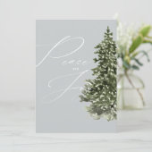 Peace and Joy Modern Calligraphy Kerstboom Feestdagenkaart (Staand voorkant)