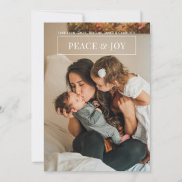 Peace and Joy Modern White Kaart voor Kerstmis
