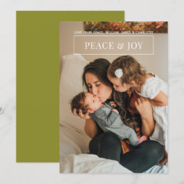 Peace and Joy Modern White Kaart voor Kerstmis