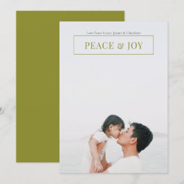 Peace and Joy Moderne Kerstgroene Kaart