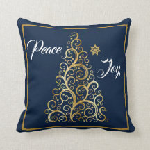 Peace and Joy Navy and Gold Kerstmis