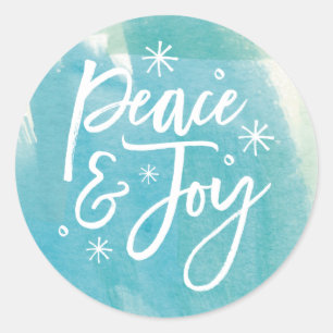 Peace and Joy Snowflakes Waterverf Sticker