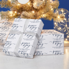 Peace and Joy Typography Moderne Kerstmis Cadeaupapier