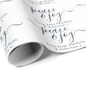 Peace and Joy Typography Moderne Kerstmis Cadeaupapier (Rol Hoek)
