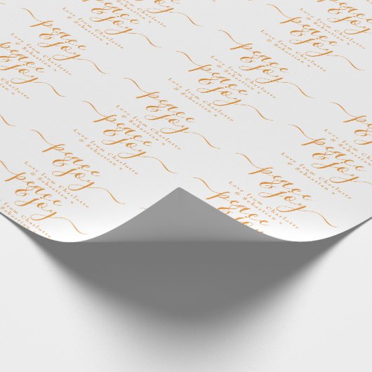 Peace and Joy Typography Moderne Kerstmis Cadeaupapier (Hoek)
