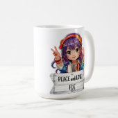 Peace and Love Anti Trump Merch Mug Koffiemok (Voorkant rechts)