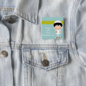 Peace and Love Badge Vierkante Button 5,1 Cm (In situ)