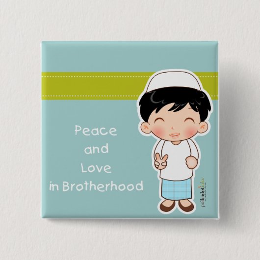 Peace and Love Badge Vierkante Button 5,1 Cm (Voorkant)