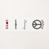 Peace and Love Black/White Yoga Mat (Voorkant (horizontaal))