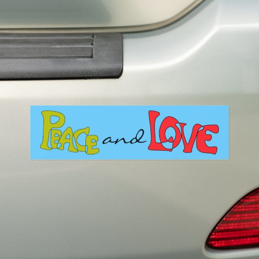Peace and Love Bumpersticker (Op auto)