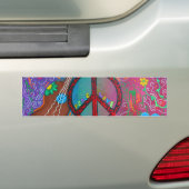 Peace and Love Bumpersticker (Op auto)