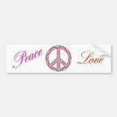 Peace and Love Bumpersticker (Voorkant)