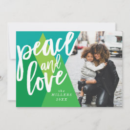 Peace and Love Christmas-fotokaart, vakantie-Kaart Feestdagenkaart