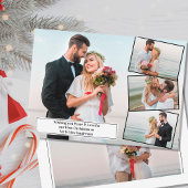 Peace and Love First Kerstmis als Mr en Mrs Photo Feestdagenkaart