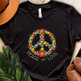 "Peace and Love Floral" Geïnspireerde T-Shirt