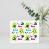 Peace and Love Frogs Briefkaart (Staand voorkant)