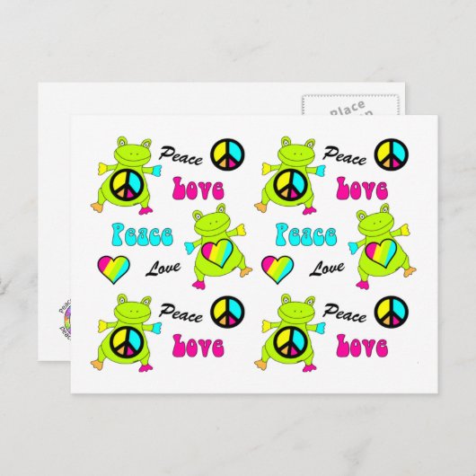 Peace and Love Frogs Briefkaart (Voorkant / Achterkant)