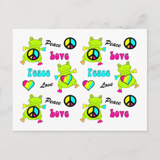 Peace and Love Frogs Briefkaart