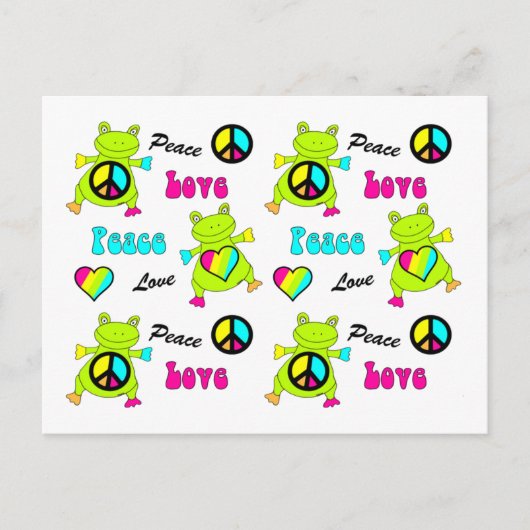 Peace and Love Frogs Briefkaart (Voorkant)