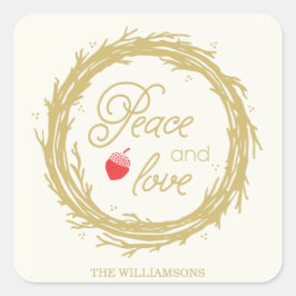 Peace and Love Gepersonaliseerde vakantie Stickers