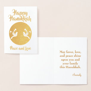 Peace and Love Hanukkah Greeting Folie Kaarten