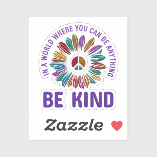 Peace and Love Hippie Boho Be Kind  Sticker (Vel)