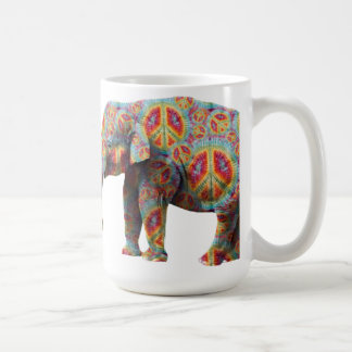Peace and Love Hippie Elephant Mok