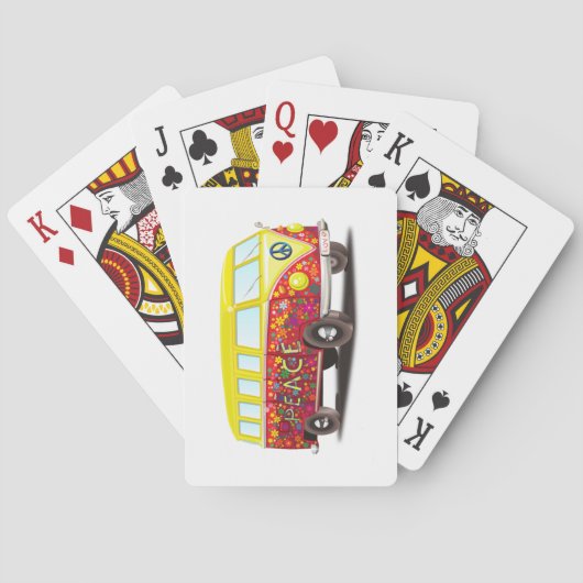Peace and Love Hippy Bus Pokerkaarten (Achterkant)