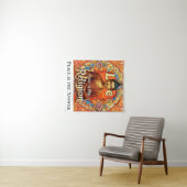 PEACE AND LOVE IS MY RELIGION WALL ART TAPESTRY WANDKLEED (In Situ (horizontaal))