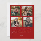 Peace and Love Modern Minimalist Card burgundy Feestdagenkaart (Achterkant)