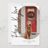 Peace and Love Modern Minimalist Card Feestdagenkaart (Voorkant)