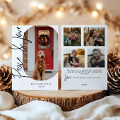 Peace and Love Modern Minimalist Card Feestdagenkaart