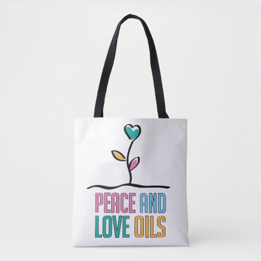 Peace and Love Oils All-in-Print Canvas tas (Voorkant)