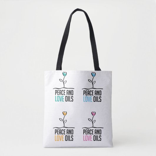 Peace and Love Oils All-in-Print Canvas tas (Voorkant)
