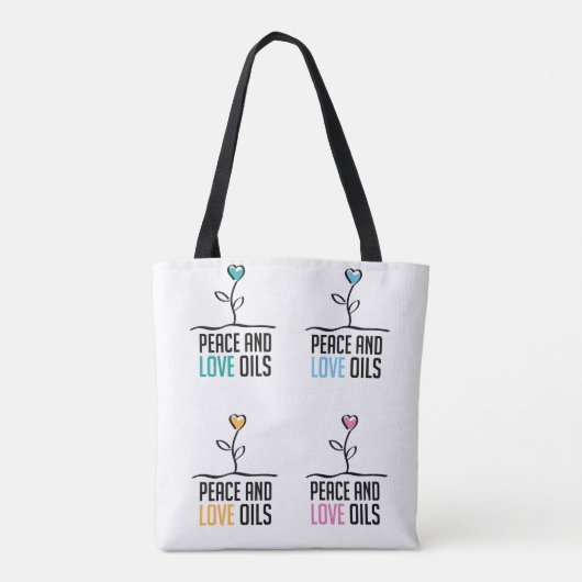 Peace and Love Oils All-in-Print Canvas tas (Achterkant)